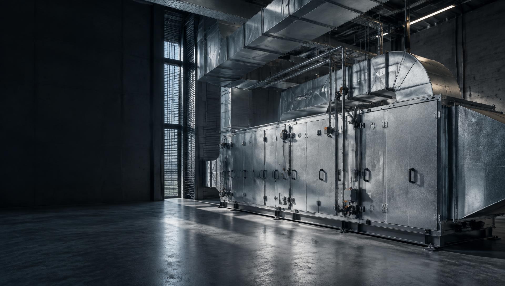 Commercial HVAC equipment in a plant environment